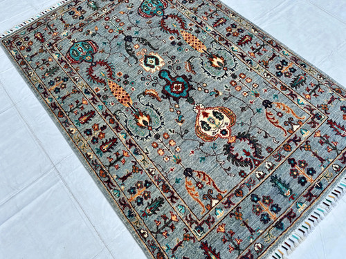 Blue gray afghan ziegler - blue,